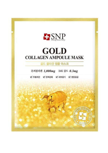 SNP_Gold Collagen Ampoule Mask 1000mg/24K 0.3mg_Cosmetic World